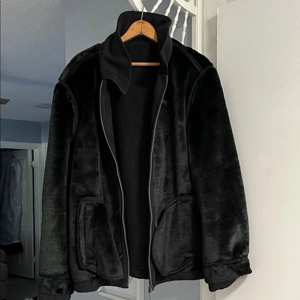 Perry Ellis Portfolio Men’s Faux Suede Faux Fur Trim Heavyweight Coat Size XL - Image 3 of 4