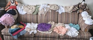 Attic Find! 150+pc. Hand Croceted Doilies MINT!
