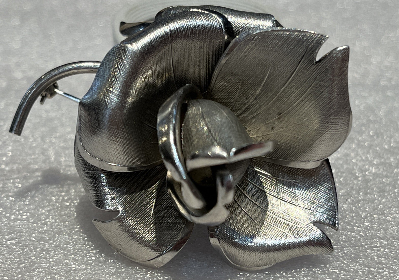 Solid Silver VintageF lower Brooch Hallmarked - image 3