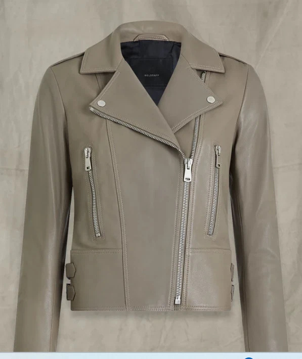 CHAQUETA DE CUERO BELSTAFF Taupe MARVINGT Talla 42 EE. UU. Talla 4-6 Foto 3 de 4