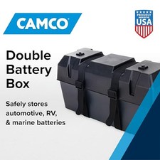 Camco Double Battery Box - Safely Store RV (& More) Batteries - USA Made