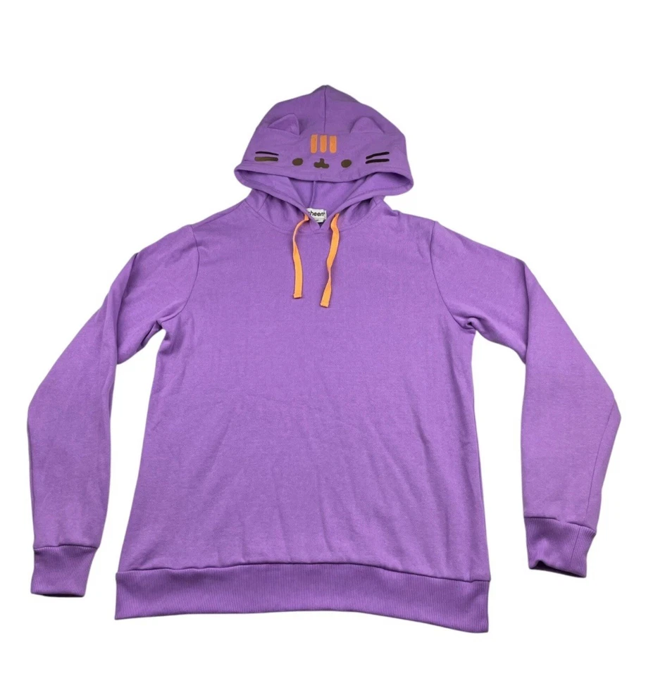 Pullover con capucha Pusheen alas de gato/murciélago púrpura talla 3XL algodón Foto 2 de 4