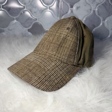 RIVINGTON  MOTT Grandpa's Baseball Hat Houndstooth Plaid Mens Sz S/M Wool Blend