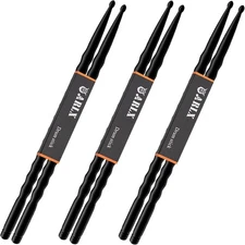 5A Carbon Fiber Drum sticks Light Durable Drumsticks (3 Pair 3 Black 