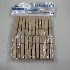 True Living Essentials Wooden Clothes Pins 44 Count Standard