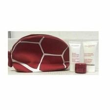 Clarins 3 piece set- .5 beauty flash balm gentle refiner perfecting touch bag