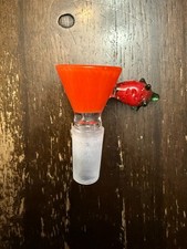 14mm Premium Glass Water Pipe Bowl Orange Strawberry