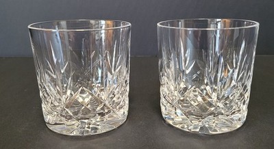 2 BOHEMIA CRYSTAL - NOCTURN DESIGN - 2 7/8'' OLD FASHIONED GLASSES
