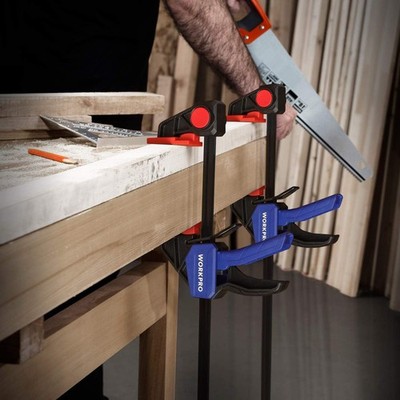 WORKPRO 12'' Clamps for Woodworking Quick-Release Wood Clamps/Spreader Light Duty