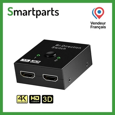 2 port hdmi commutateur répartiteur bidirectionnel 1 in 2 out / 2 entrée - Photo 1/4