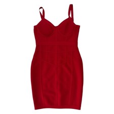 Fashion Nova Bandage Dress L Red Sweetheart Bodycon Cocktail Cage Glam Bandage