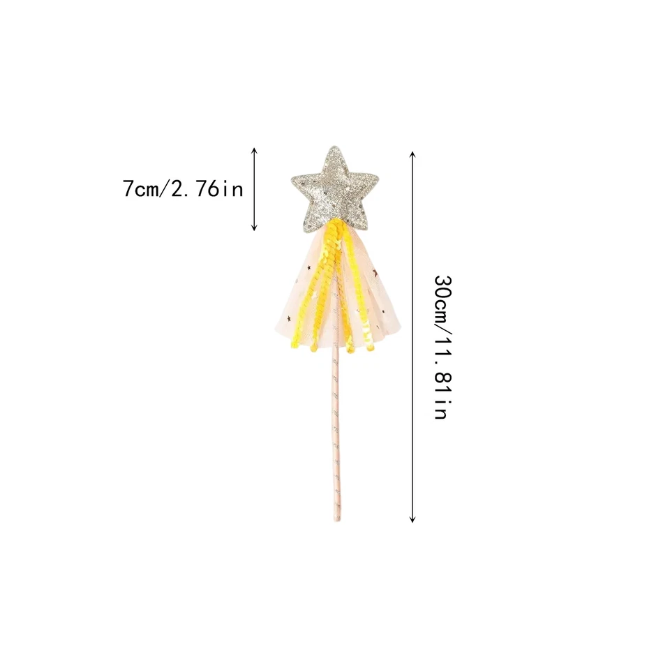 Varita Estrella Brillo Princesa Disfraz Ángel Juego de Rol Palo Accesorios Niño Regalo de Cumpleaños Foto 3 de 4