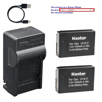 Kastar Battery AC & USB-C Charger for Canon EOS M3 M5 M6 M6 Mark II Mirrorless