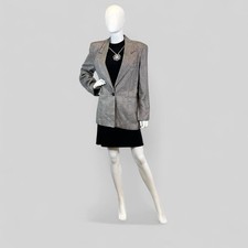 Vintage Christian Dior The Suit Glen Plaid Wool Blazer Size 10 Made in USA Old