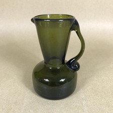 Mundgeblasenes Glas Vintage Grün Olivenöl Krug