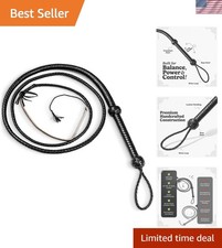 Bull Whip Real Cow Hide Leather Equestrian Bullwhip Black 3ft, 4ft, 6ft, and ...