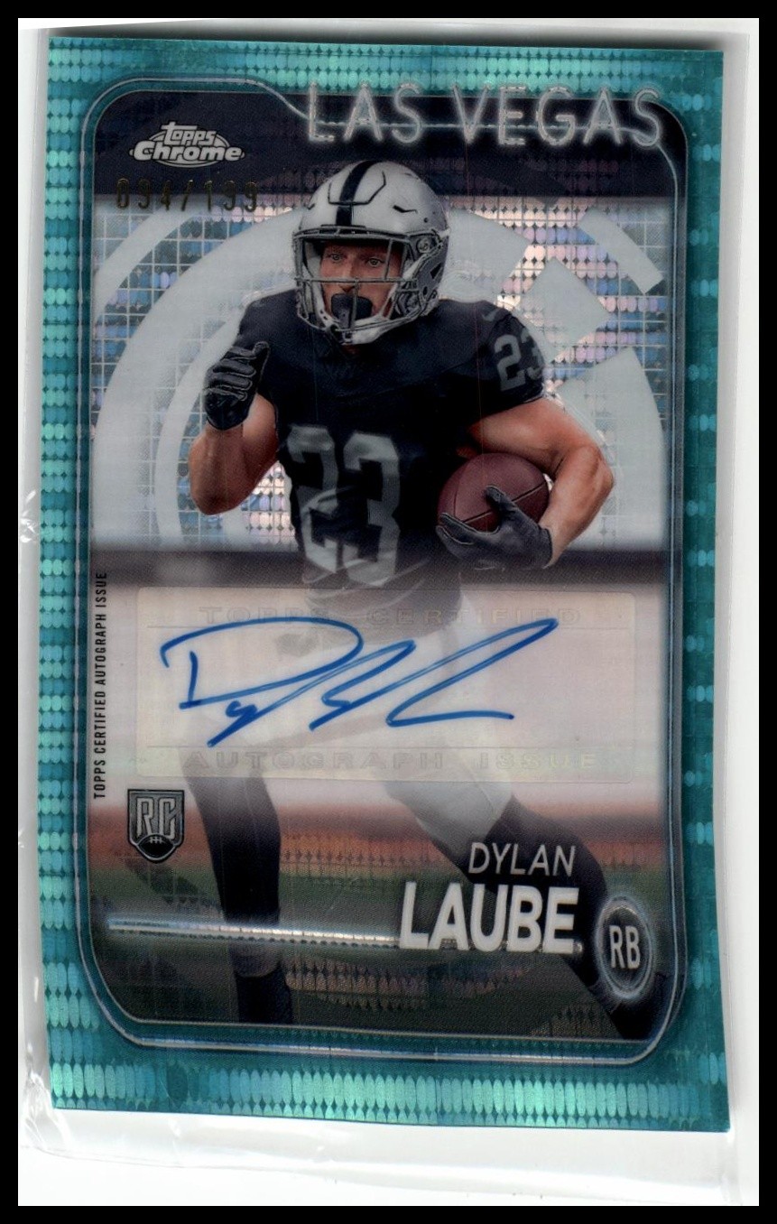 Dylan Laube Topps Chrome Rookie Autographs Variations #RADLA Aqua Refractor
