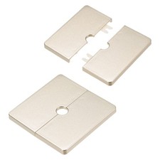 2-Pack ABS Square Self-Adhesive Wall Split Flange 7mmH for 12mm Dia Pipe,Gold