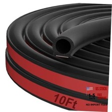 10 Ft Rubber Weather Stripping Door Seal, D Shaped Automotive 0.59"x0.59"-10Ft