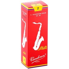 Vandoren Java Red Tenor Saxophone Reeds Strength 2, Box of 5