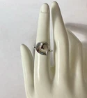 Retro Vintage Lenox Jewelers Open Heart Ring Sterling Silver Gemstone Size 6.5