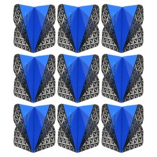 9 Stück Dartflüge PET Standard Darts Zubehör Ersatzteile Schwarz Grau Blau