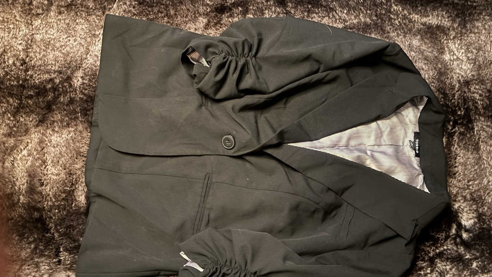 TORRID Black Blazer Single Button Mid-Length Plus… - image 4