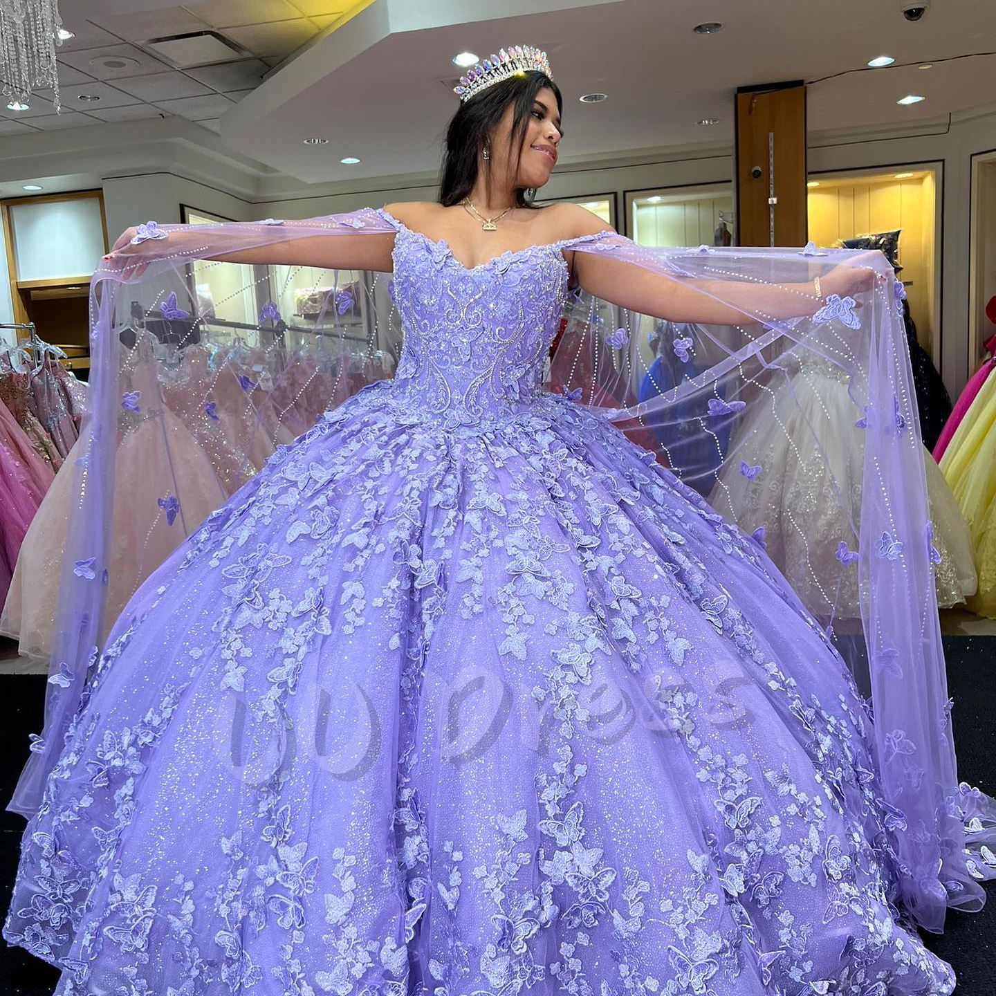 Quinceanera Dresses with Cape 3D Flowers Sweet 15 16 Birthday Party Ball Gowns