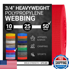 Strapworks Heavyweight Polypropylene Webbing 3/4" x 50 Yards Red Outdoor DIY Gea