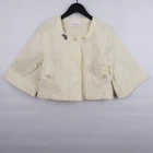 TSUMORI CHISATO Women's Ivory Cotton Blend Flared Crop Balero Blazer Jacket 4