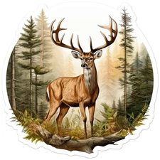 Deer Buck Forest - Vinyl Decal Sticker - Car Window Laptop - ebn11990