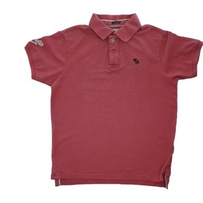 Abercrombie & Fitch Polo-Shirt | Herren Gr. M | Muscle Fit | Beere / Dunkelrosa