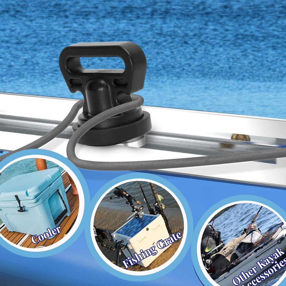 Kayak Pad Eye Kit Espanso Deck Rigging Kit con 5PCS Deck Loop Tie Giù Ganci 26PC
