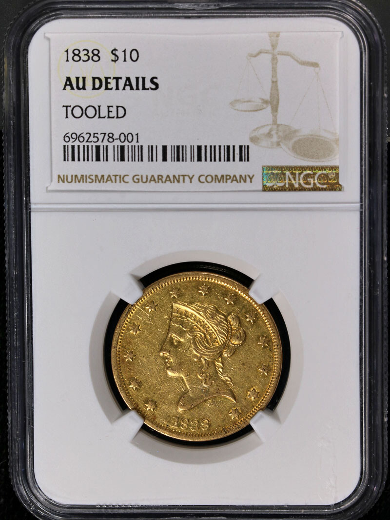 1838 Liberty Gold $10 NGC AU Details Key Date Nice Eye