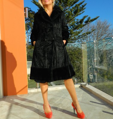 VINTAGE Genuine Girmes 1950s-60s Original Simulated Fur Retro Coat