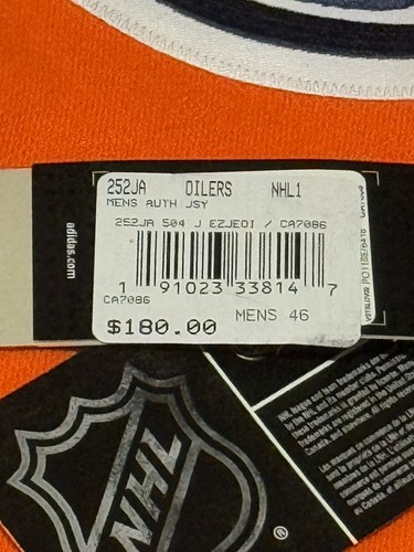 Adidas Edmonton Oilers Authentic Home Hockey Jersey Orange Men’s Size 46 - Picture 4 of 4