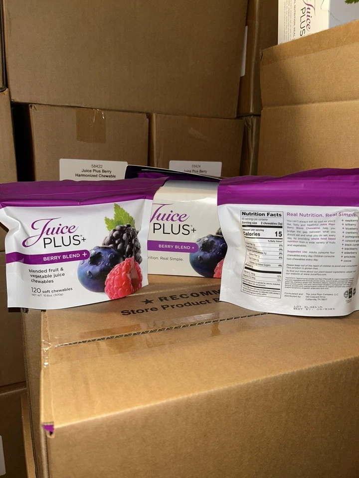 3 bags of Juice Plus+ BERRY BLEND + - Blended Fruit & Veg Juice Chewables (120) - Image 3 of 3