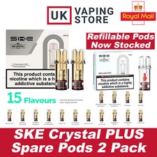 SKE Crystal Plus Pre-filled Replacement Pods - Pack of 2 SKY Cystal Plus PODS