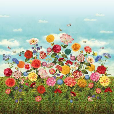 Eijffinger Tapete 341085 Pip Studio 3 Wandpaneele rot bunt Blumen Blüten Vlies