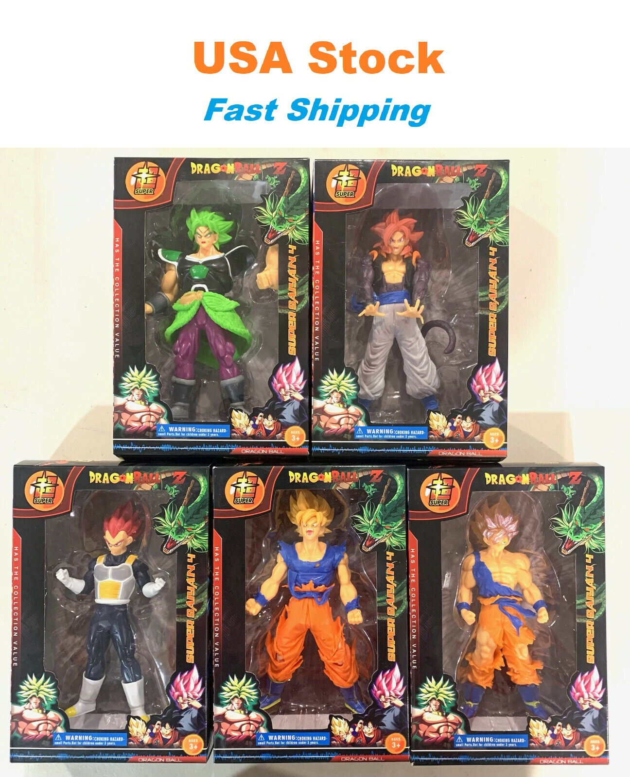 2023 New Dragon Ball Super Saiyan Super Four Goku Doll Vegeta Figure Model  Desktop Furniture Collection