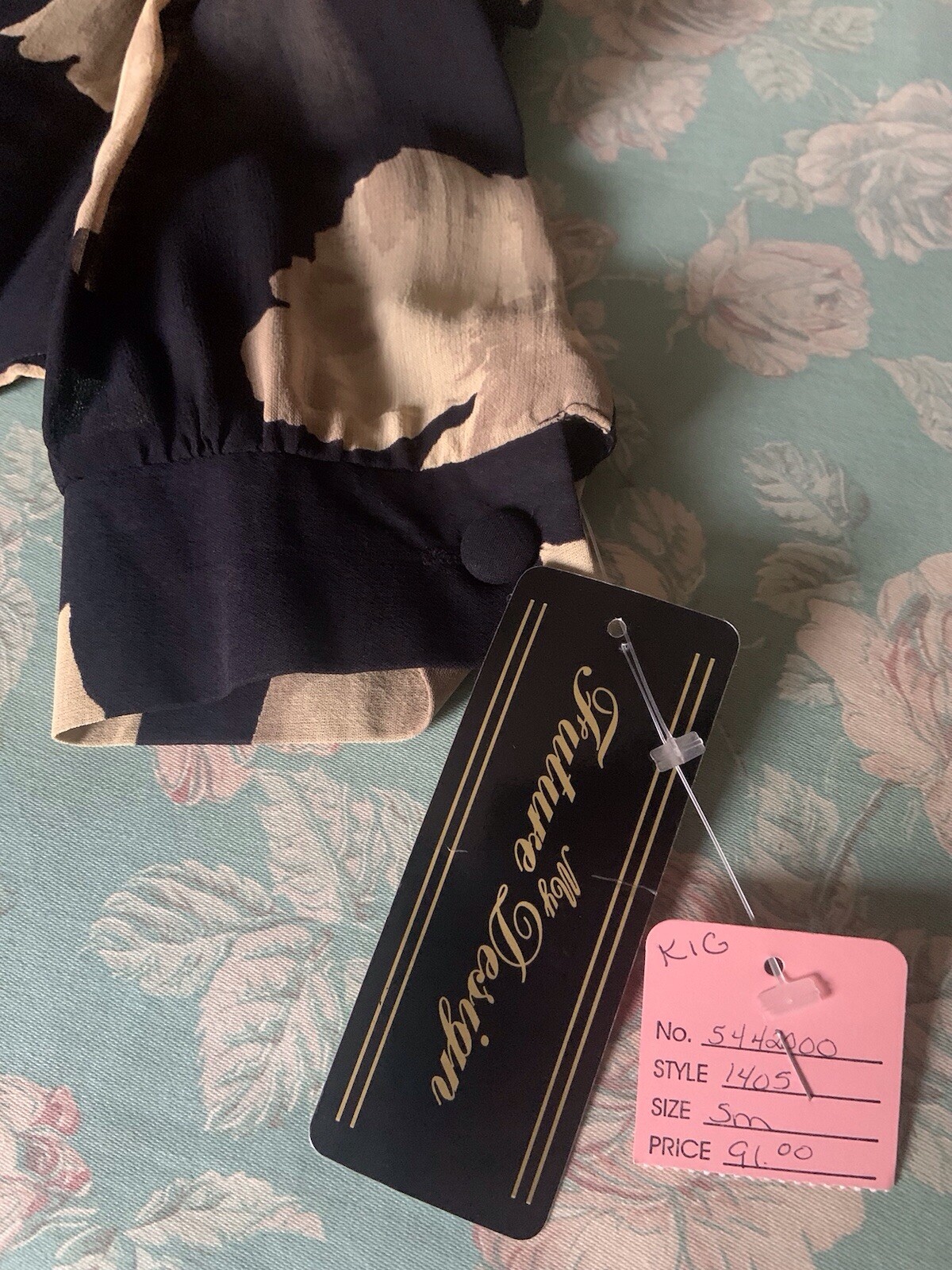 Black Floral Spaghetti Strap Sheath Dress with Matching Jacket with Tags