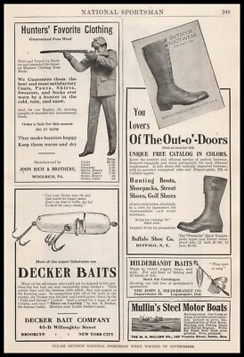 1912 Buffalo Shoe Co. Buffalo New York Protector Hunting Boots Vintage Print Ad