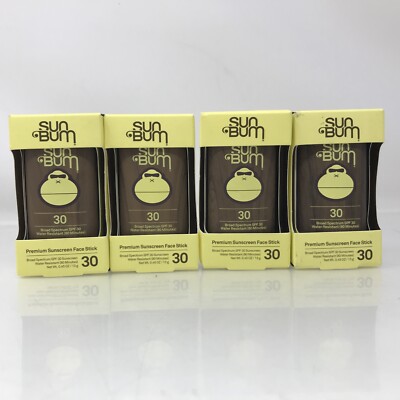 4 Packs Sun Bum Premium Sunscreen Face Stick SPF 30 0.53 oz Ea Exp 02/25
