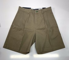 NWT Tommy Hilfiger The Tommy Short Pleated Relaxed Fit Dark Kahki Sz 30