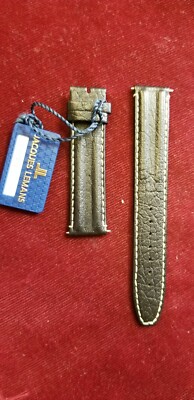 Jacques Lemans Genuine  Leather Watch Strap 19 MM BLACK - ANTI ALLERGIC stitched