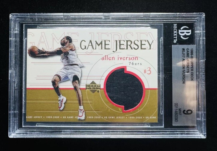 1999-00 UD UPPER DECK Allen Iverson #GJ17 Game Jersey BGS 9 MINT 