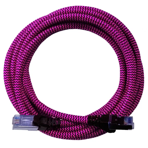 10x 1m Nylon CAT6 Netzwerkkabel Patchkabel Ethernet LAN DSL Netzwerk Kabel  pink