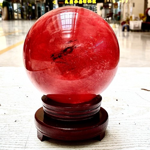 7.55LB Red Melting Stone Quartz Crystal Sphere Ball Healing Reiki Décor - 第 12/14 張圖片