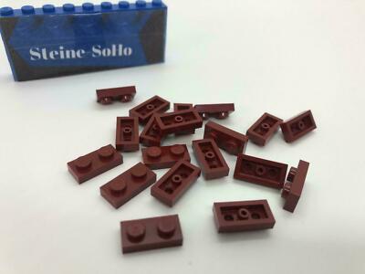 Lego (c) 20x 1x2 Platte 3023 - dunkelrot - dark red - plate - classic -