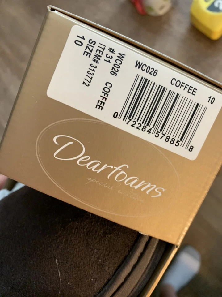 Nuevas zapatillas de café sin cordones con zueco Dearfoams para mujer talla 10 #7C Foto 4 de 4